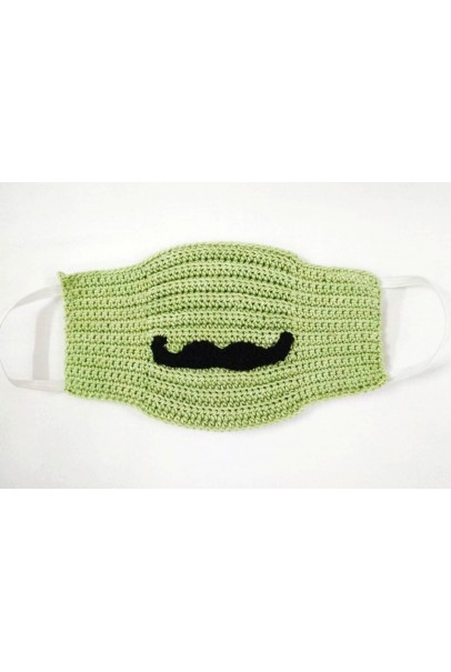 Happy Threads Handmade Crochet Masks with Moustache Motif
